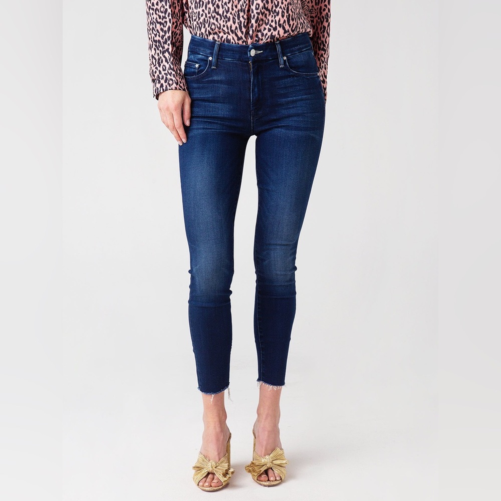 Mother High‎ Waisted Looker Ankle Fray Jean Tongue In Chic Size 26